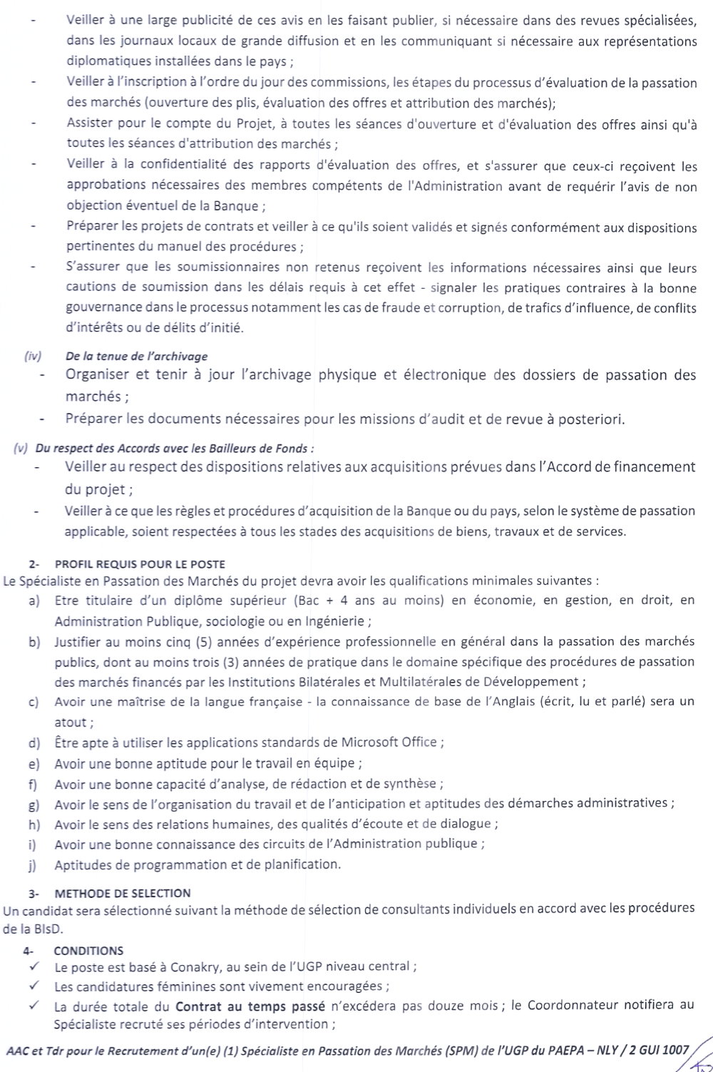 Recrutement D'un Chargé(e)  Des Communications -  page 1